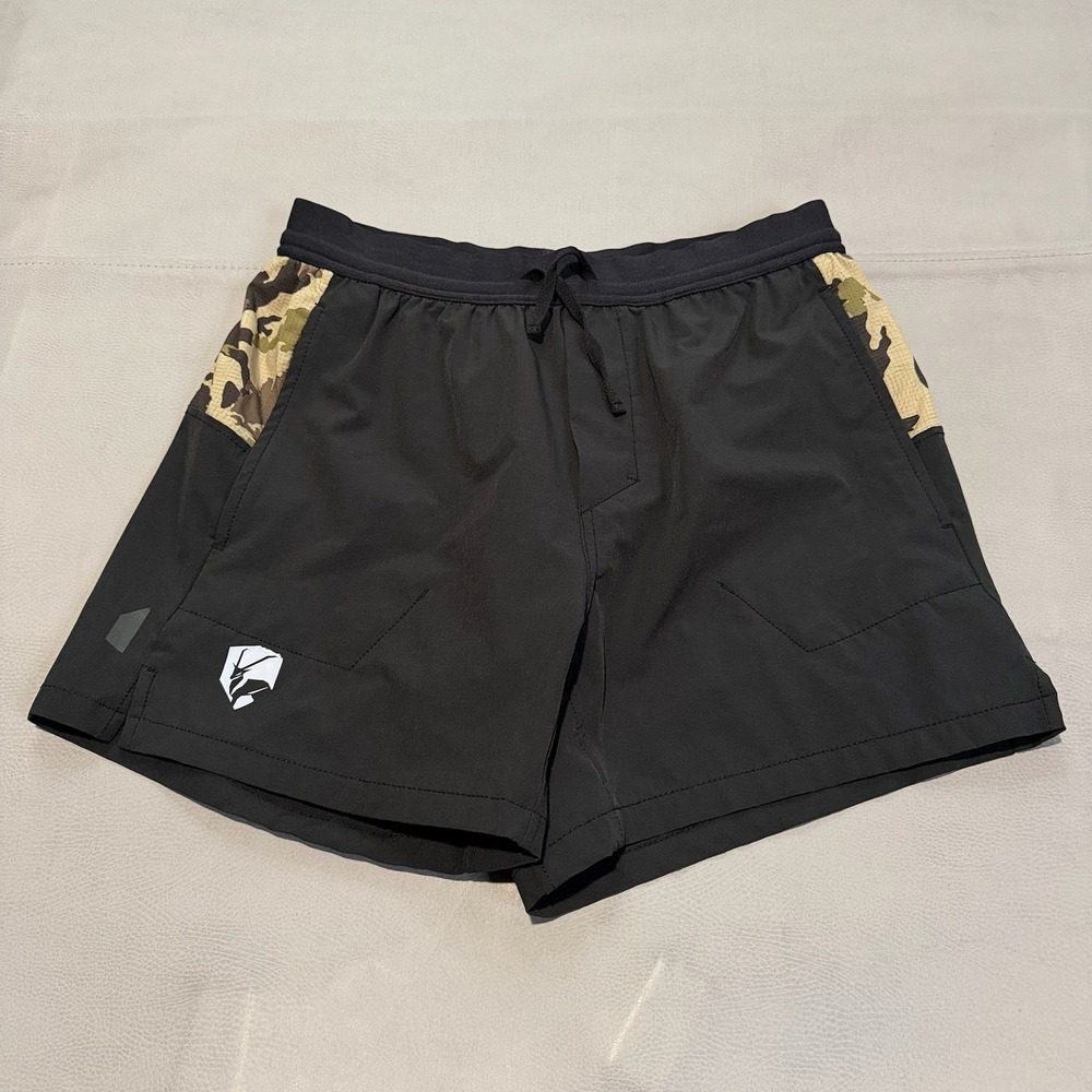 Oryx Outdoors Men Black Camo Performance Athletic Run Jog Lined Short-S-7301